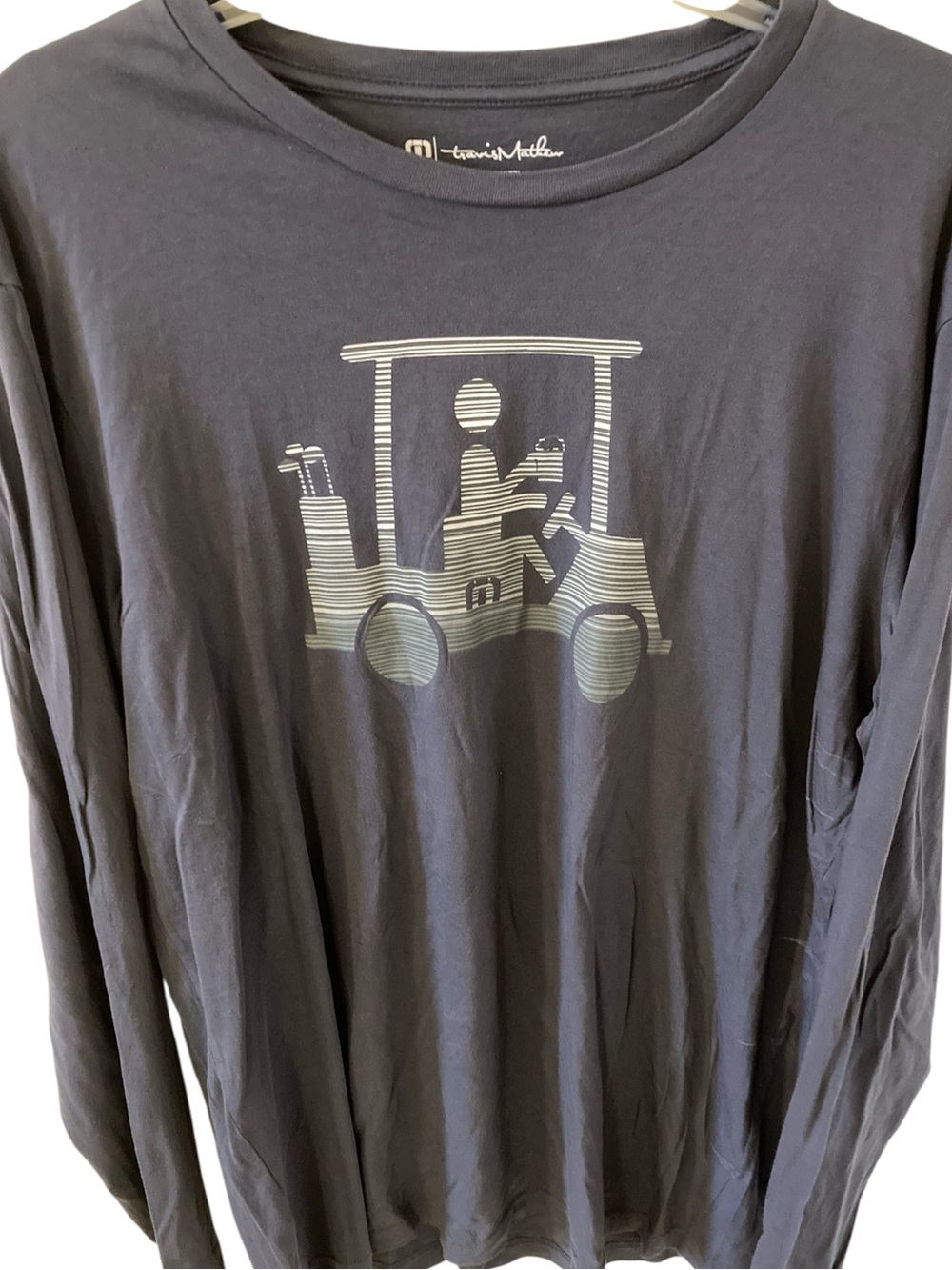 Travis Mathew Men’s Gray/Grey Race You Golf Cart Long Sleeve T-shirt L